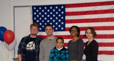 Anne Arundel Community College (Arnold, Md.) had an open house recently to introduce the college community to the new location for its Military and Veterans Resource Center in the Careers Center Room 107. From left are, Chris Ryan, Rick Reed, Isaiah Cornish, Catherine Cornish and Elliana B. Young.